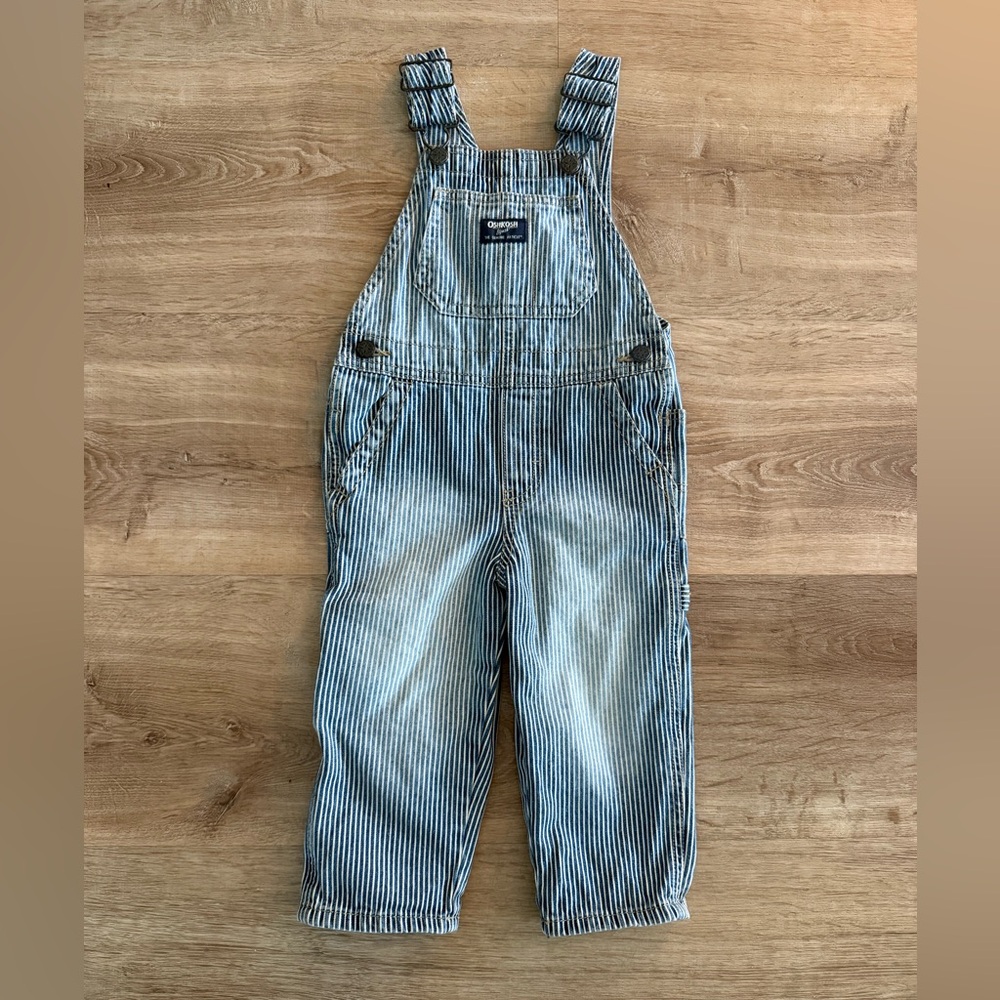 Oshkosh stripe overalls. 2T
